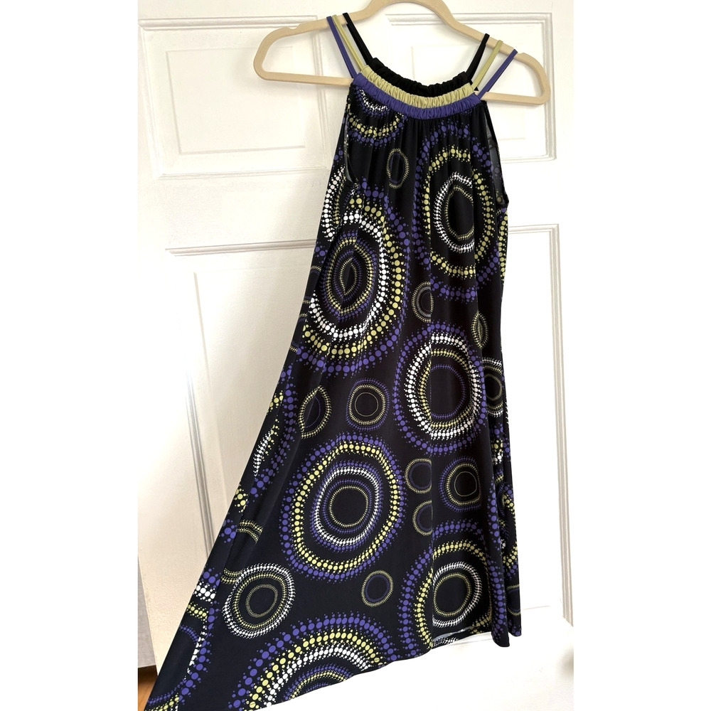 Axcess Sleeveless Trapeze Dress Retro Mod Boho Pop Art Maximalist Abstract | M